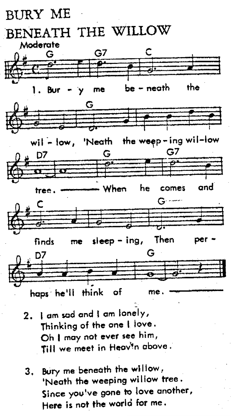 Bury Me Beneath The Willow. Американская народная песня. (Ноты).png