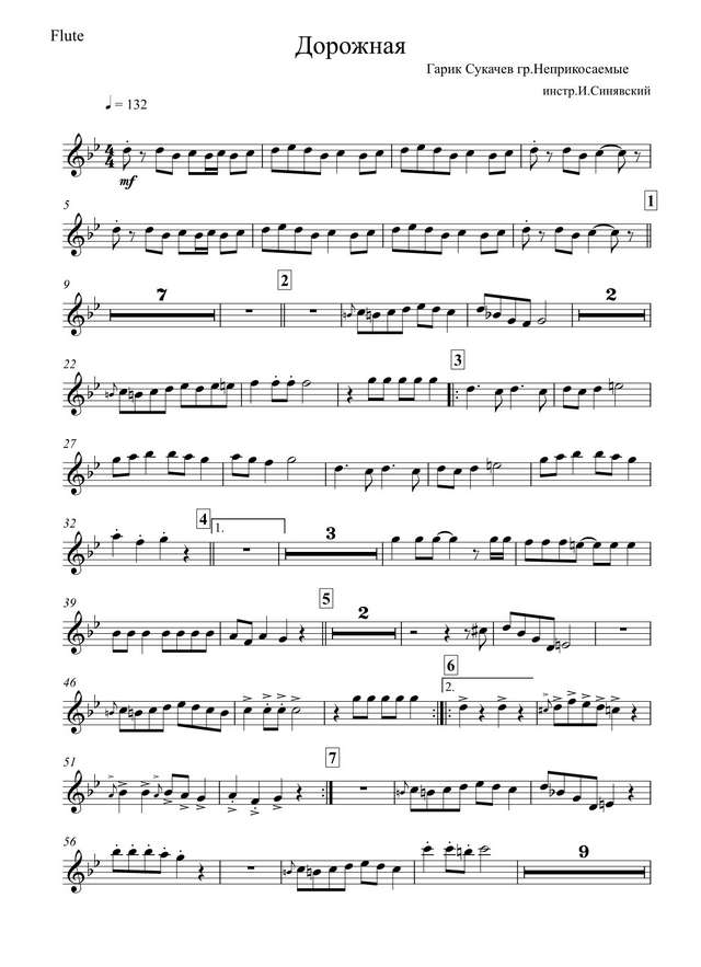 Дорожная. Из репертуара ВИА «Неприкасаемые». Сукачёв Г (партии)_01.jpg