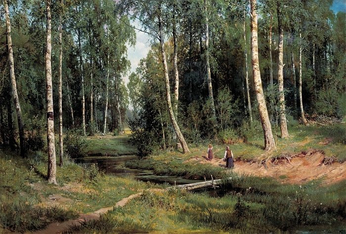 Ручей в березовом лесу. И. Шишкин. 1883..jpg
