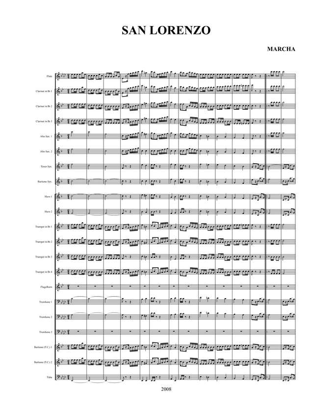 San Lorenzo. Marcha militar. Cayetano Alberto Silva, Carlos Javier Benielli (партитура)_1.jpg